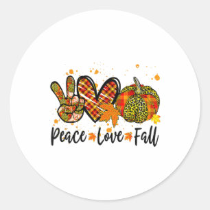 Peace Liebe Fall Pumpkin Autum Fall Erntedank Fu Runder Aufkleber