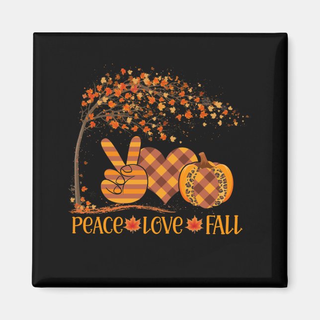Peace Liebe Fall Pumpkin Autum Happy Fall Magnet (Vorne)