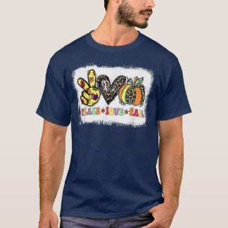 Peace Liebe Fall Vibes Pumkin Saison Spooky Jahres T-Shirt