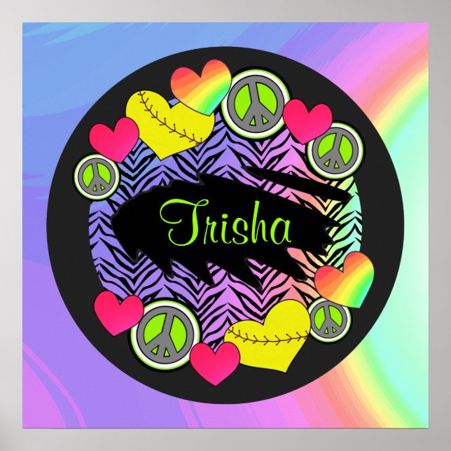 Peace Liebe Fastpech Softball Poster (Vorne)