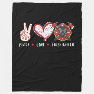 Peace Liebe Feuerwehrliebhaber   Brandgeschenke Fleecedecke