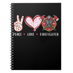 Peace Liebe Feuerwehrliebhaber   Brandgeschenke Notizblock