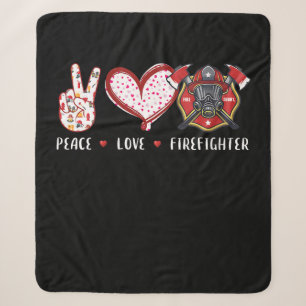 Peace Liebe Feuerwehrliebhaber Brandgeschenke Sherpadecke