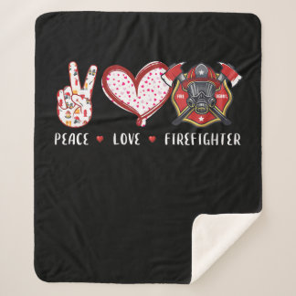 Peace Liebe Feuerwehrliebhaber | Brandgeschenke Sherpadecke