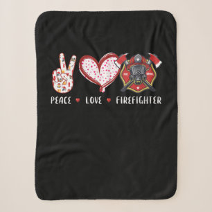 Peace Liebe Feuerwehrliebhaber Brandgeschenke Sherpadecke