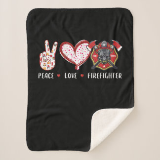 Peace Liebe Feuerwehrliebhaber | Brandgeschenke Sherpadecke
