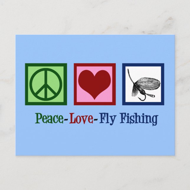 Peace Liebe Fischen Postkarte (Vorderseite)