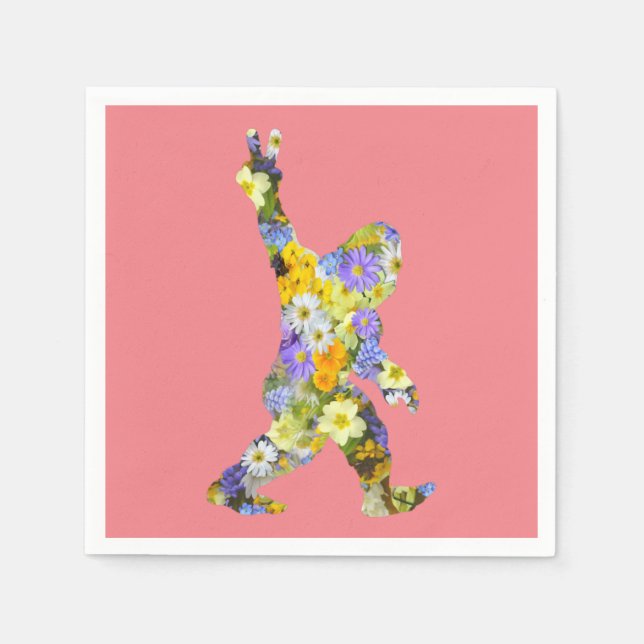 Peace Liebe Floral Bigfoot Serviette (Vorderseite)