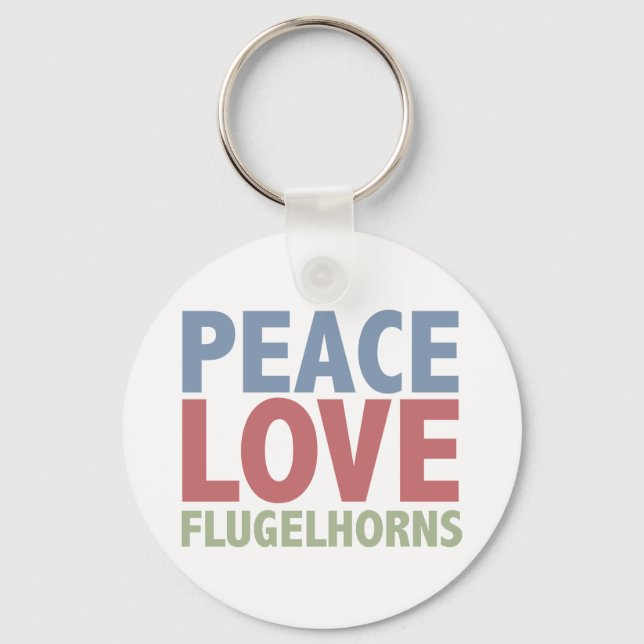 Peace Liebe Flugelhorns Schlüsselanhänger (Vorderseite)
