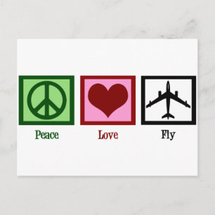 Peace Liebe Fly Postkarte