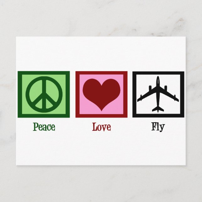 Peace Liebe Fly Postkarte (Vorderseite)