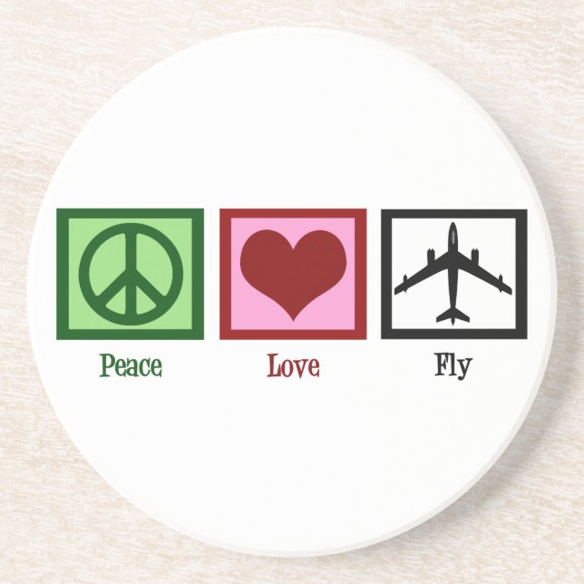 Peace Liebe Fly Untersetzer (Vorne)