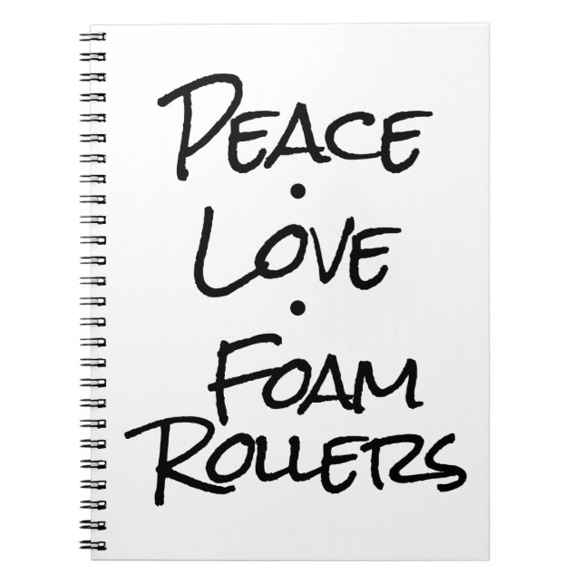 Peace Liebe Foam Rollers Spiral Notebook Notizblock (Vorderseite)