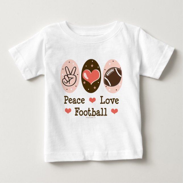 Peace Liebe Football Baby Long Sleeve T-Shirt (Vorderseite)