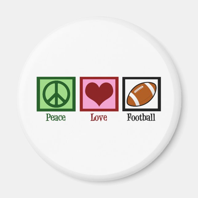 Peace Liebe Football Magnet (Vorne)