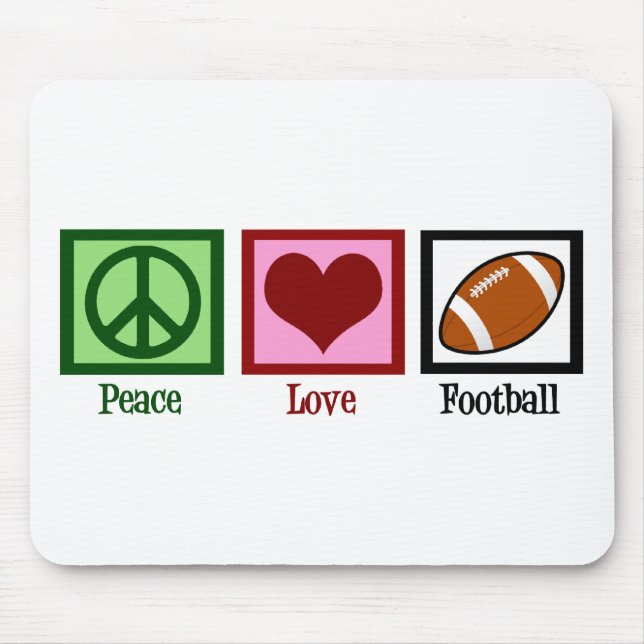 Peace Liebe Football Mousepad (Vorne)
