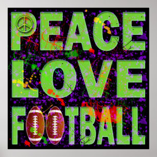 PEACE LIEBE FOOTBALL POSTER