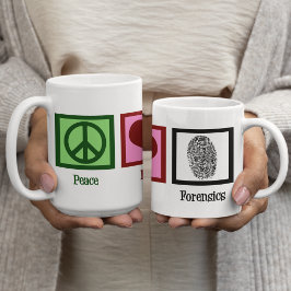 Peace Liebe Forensik Tasse