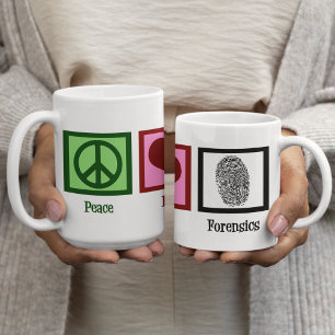 Peace Liebe Forensik Tasse
