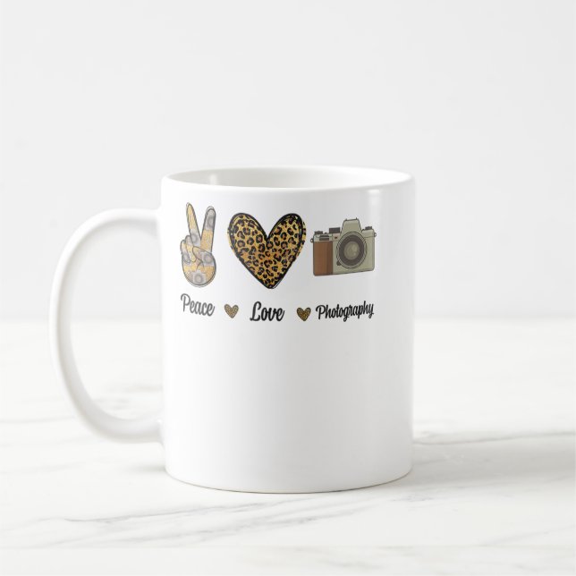 Peace Liebe Fotografy Camera Cameram Kaffeetasse (Links)