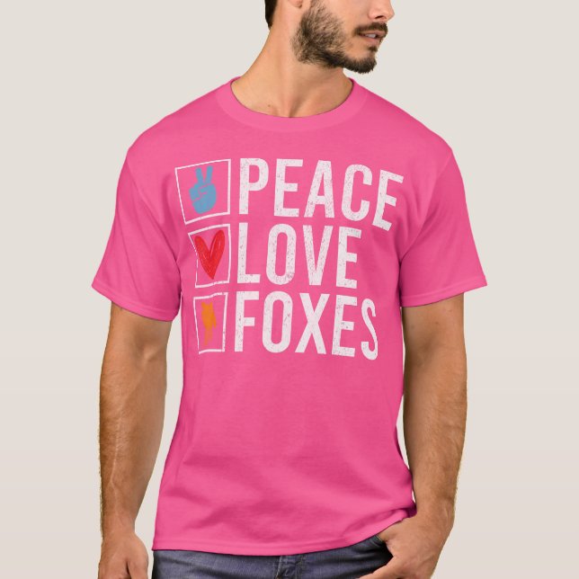 Peace Liebe Foxes Fox T-Shirt (Vorderseite)