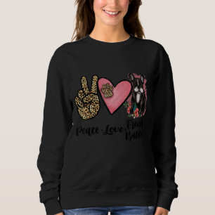 Peace Liebe French Bulldog Niedlich Leopard Floral Sweatshirt