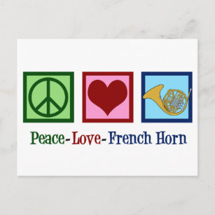 Peace Liebe French Horn Postkarte