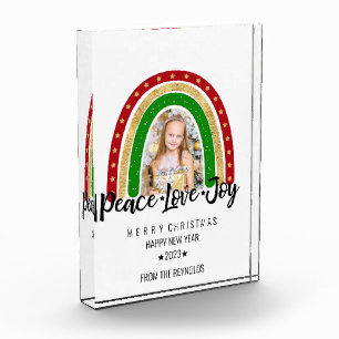 Peace Liebe Freude Frohe Weihnachts Rainbow Foto