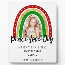Peace Liebe Freude Frohe Weihnachts Rainbow Foto