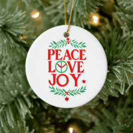 Peace Liebe Freude Weihnachten Feiertag Keramik Ornament