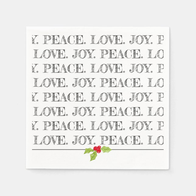 Peace Liebe Freude Weihnachten Heiliger Feiertag S Serviette (Vorderseite)