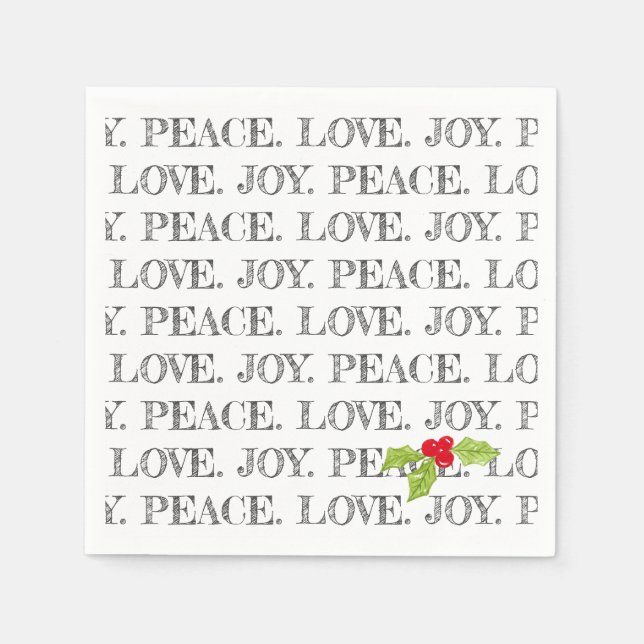 Peace Liebe Freude Weihnachten Heiliger Feiertag S Serviette (Vorderseite)