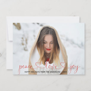 Peace Liebe Freude Weihnachten Rote Schneeflocken