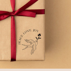 Peace Liebe Freude Weihnachten Schnee Tattoo Bird Gummistempel