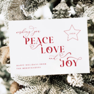 Peace Liebe Freuen Weihnachten Weihnachts-Fotokart