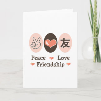 Peace Liebe Friendly Grußkarte Karte