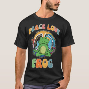 Peace Liebe Frog Hippie Yoga Hippies Meditation Hu T-Shirt