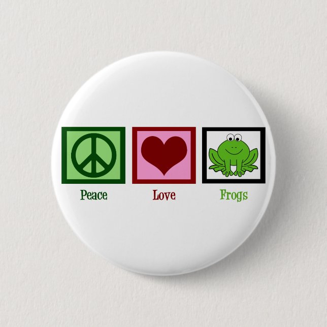 Peace Liebe Frogs Button (Vorderseite)