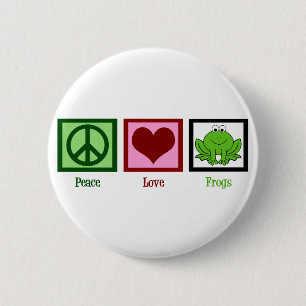 Peace Liebe Frogs Button