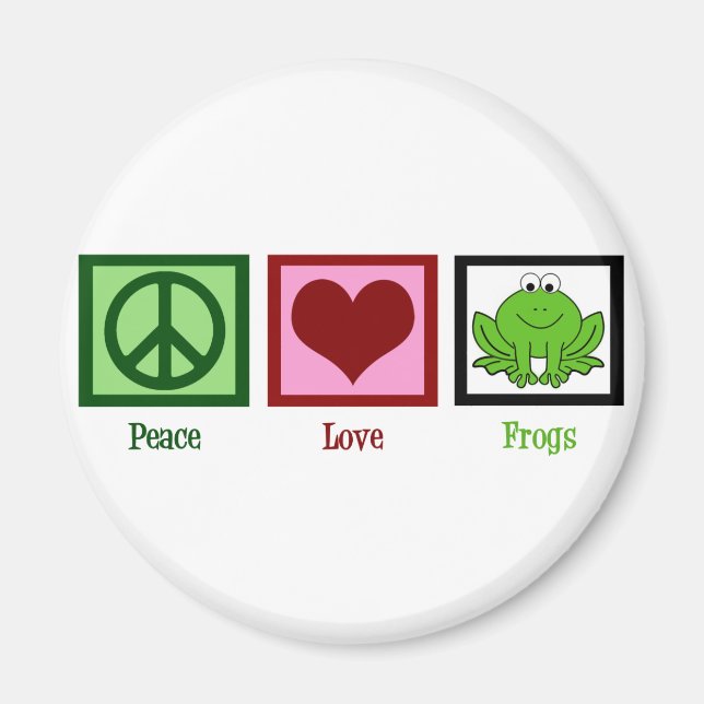 Peace Liebe Frogs Magnet (Vorne)