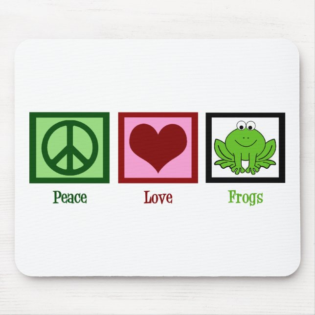 Peace Liebe Frogs Mousepad (Vorne)