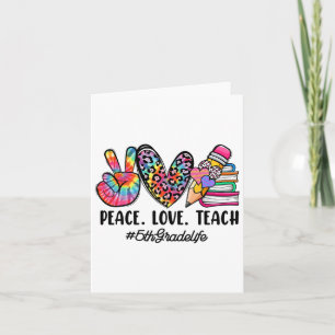 Peace Liebe Fünfte Klasse Lehrerin Girls Team 5th Karte