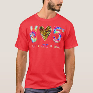 Peace Liebe Fünfte Stufe auf Schulspende zurück T-Shirt
