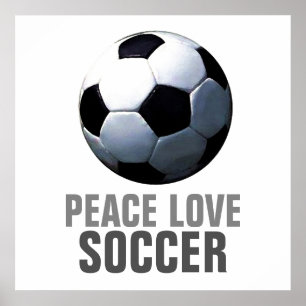 Peace Liebe Fußball Einzigartiges Motivierend Kuns Poster