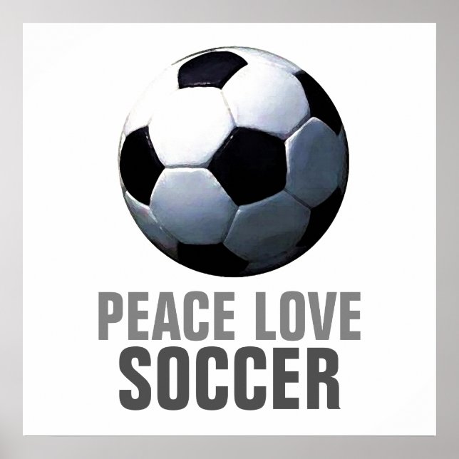 Peace Liebe Fußball Einzigartiges Motivierend Kuns Poster (Vorne)