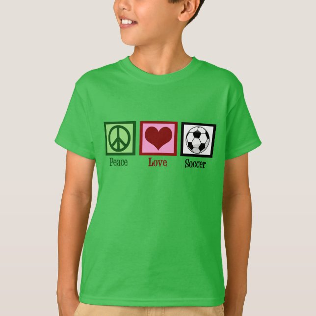 Peace Liebe Fußball Kinder T-Shirt (Vorderseite)
