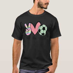 Peace Liebe Fußball Niedlich für weibliche Teen Gi T-Shirt