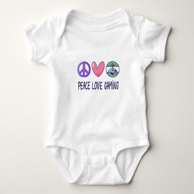 Peace Liebe Gaming Baby Strampler (Vorderseite)
