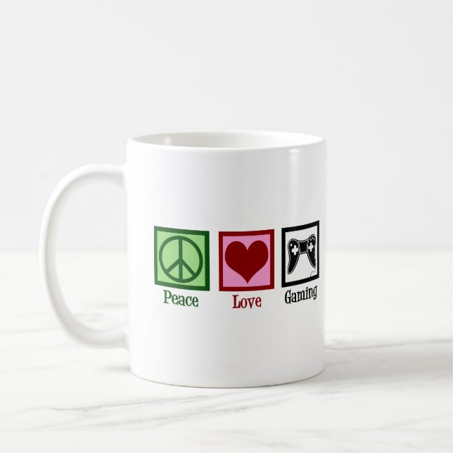 Peace Liebe Gaming Niedlich Video Game Player Kind Kaffeetasse (Links)