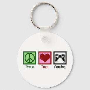 Peace Liebe Gaming Niedlich Video Game Player Schlüsselanhänger